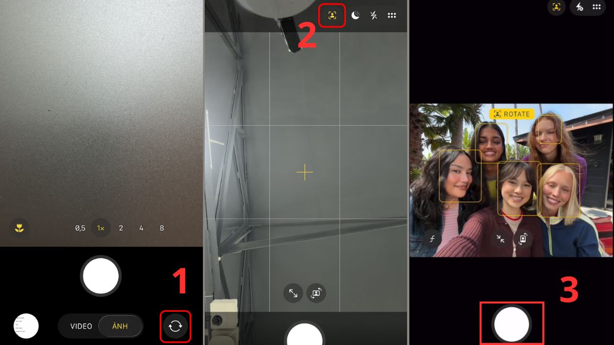 sử dụng Center Stage để chụp ảnh