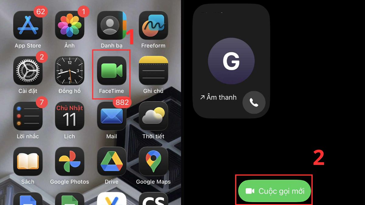 sử dụng Center Stage để gọi video bước 1