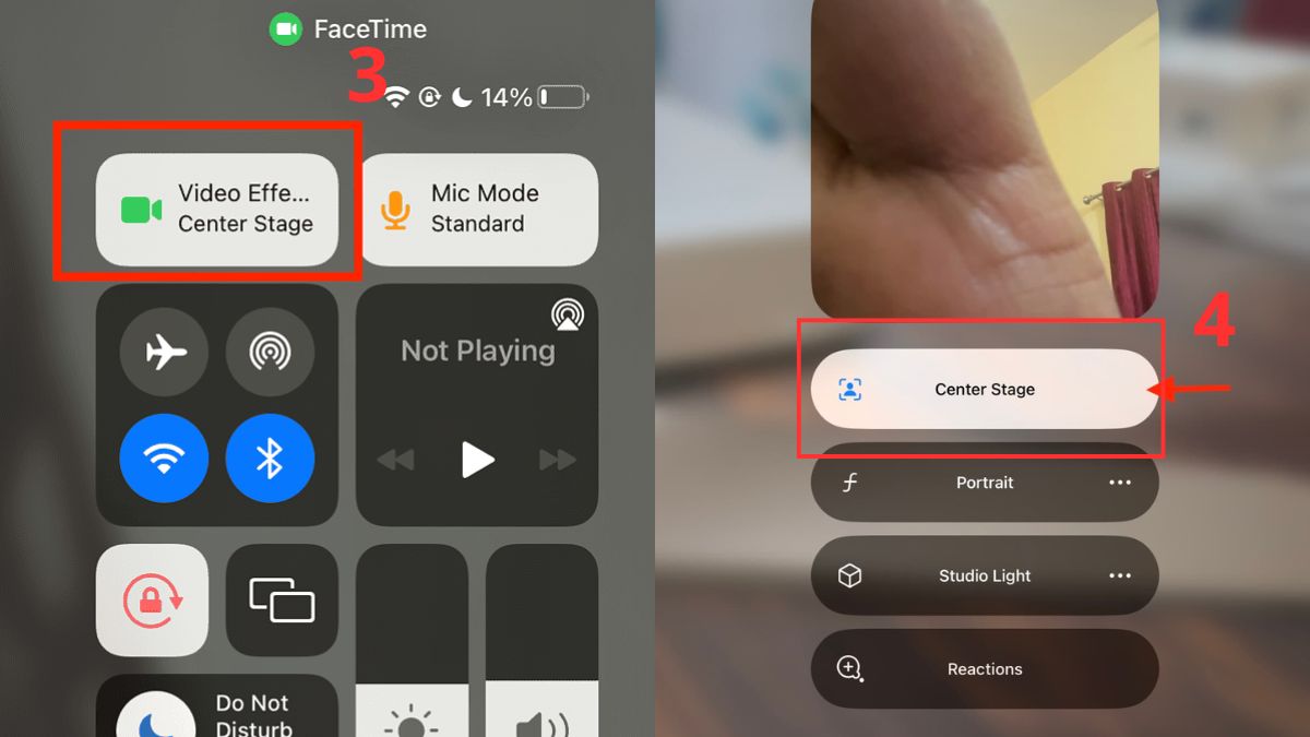 sử dụng Center Stage để gọi video bước 3