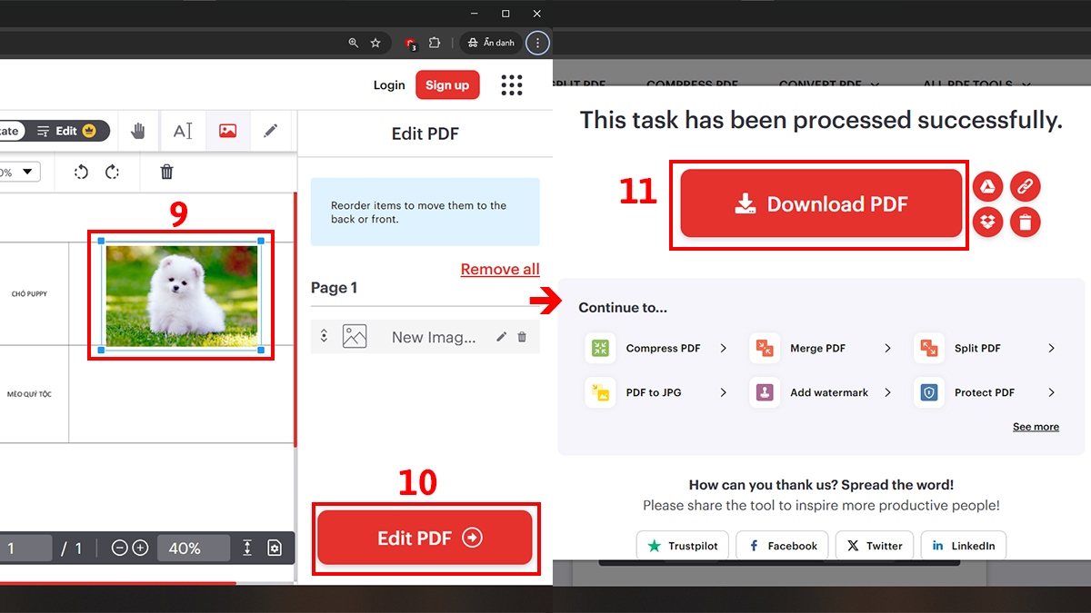 Cách chèn ảnh vào PDF bằng ilovepdf bước 3