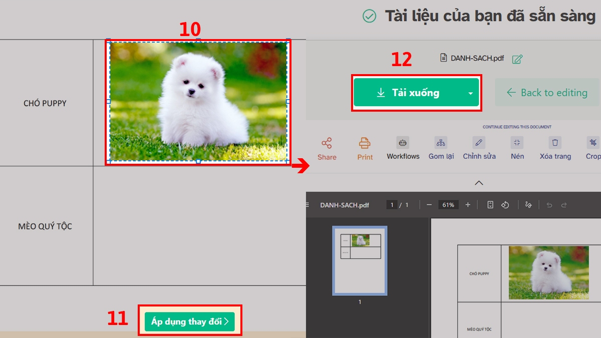 Cách chèn ảnh vào PDF bằng sejda bước 3