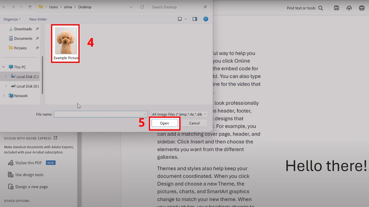 Cách chèn ảnh vào file PDF bằng phần mềm adobe acrobat pro - bước 2