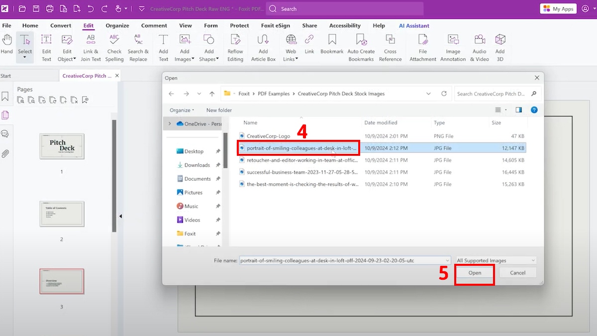 Cách chèn ảnh vào file PDF bằng foxit pdf editor - bước 2