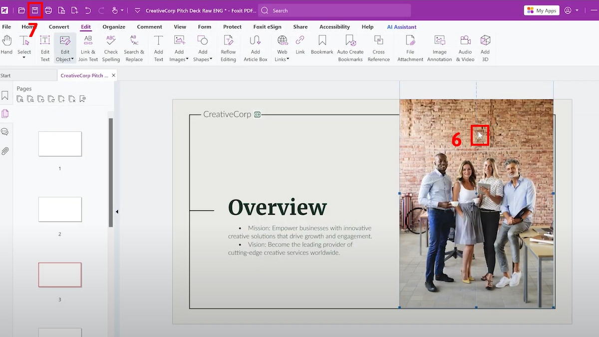 Cách chèn ảnh vào file PDF bằng foxit pdf editor - bước 3