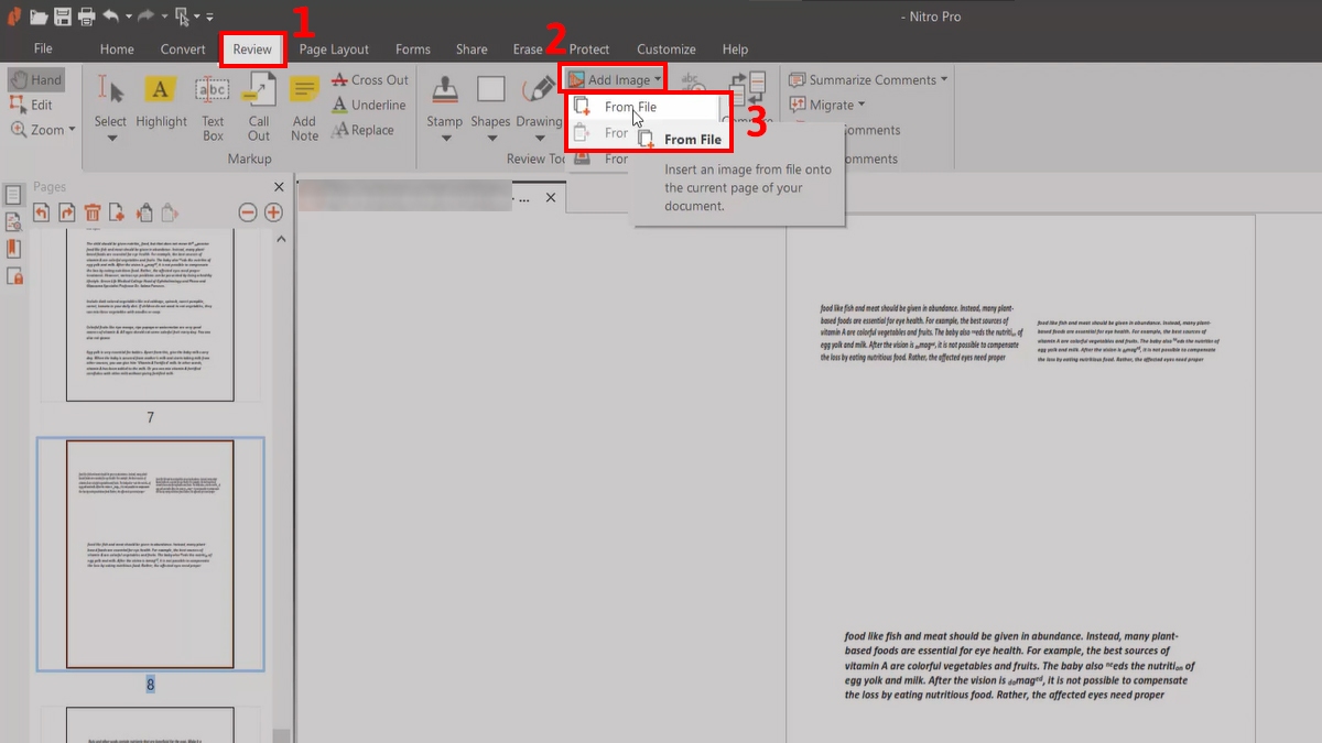 Cách chèn ảnh vào file PDF bằng nitro pdf classic - bước 1