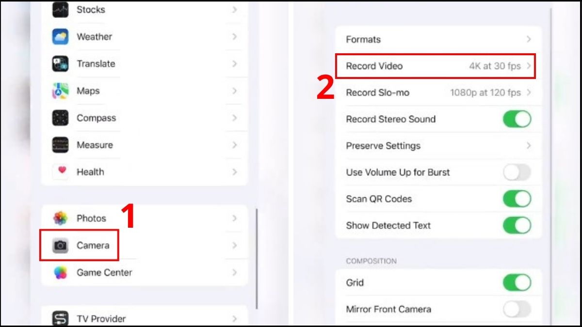 Bật chế độ Anti Flicker trong camera bước 1