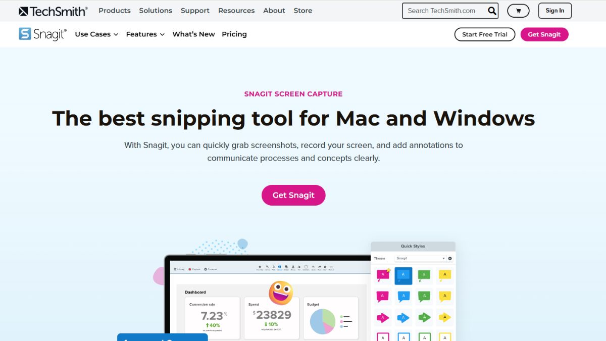 chụp màn hình MacBook bằng snagit