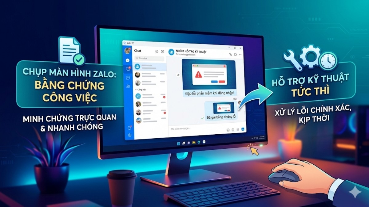 Khi nào cần chụp màn hình Zalo trên máy tính? gửi bằng chứng công việc