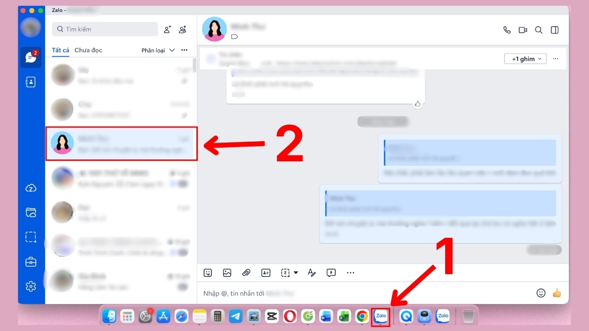 chụp màn hình Zalo trên máy tính Mac bước 1