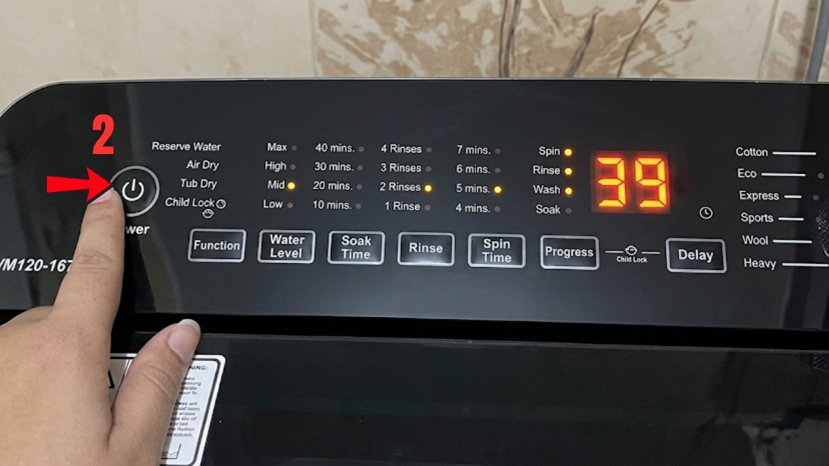 Hướng dẫn sử dụng chức năng sấy thùng đúng cách bước 2