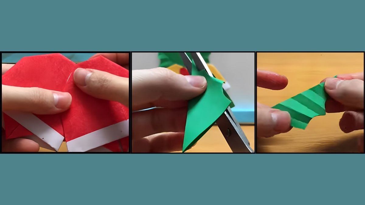 Cách gấp chuông noel giấy Origami bước 2