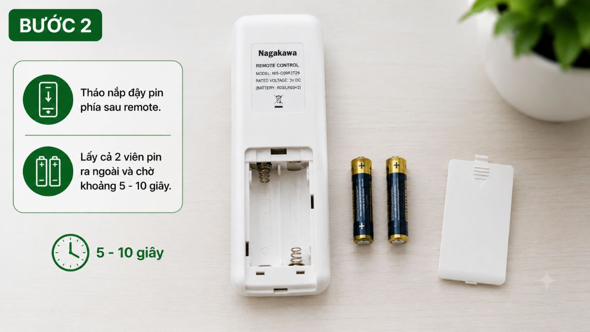 Hướng dẫn chuyển độ F sang độ C điều hòa Nagakawa bước 2