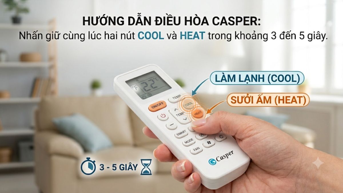 chuyển độ F sang độ C điều hòa Casper với các dòng từ 2021