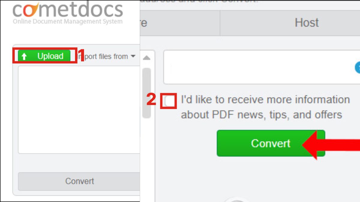 Sử dụng Cometdocs để chuyển đổi - bước 3