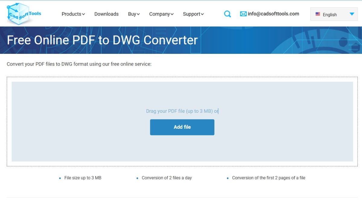 Cách chuyển file PDF sang AutoCAD bằng CADSoftTools - bước 1