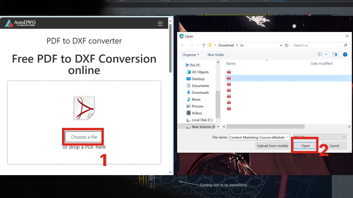 Cách chuyển file PDF sang AutoCAD bằng AutoDWG - bước 2