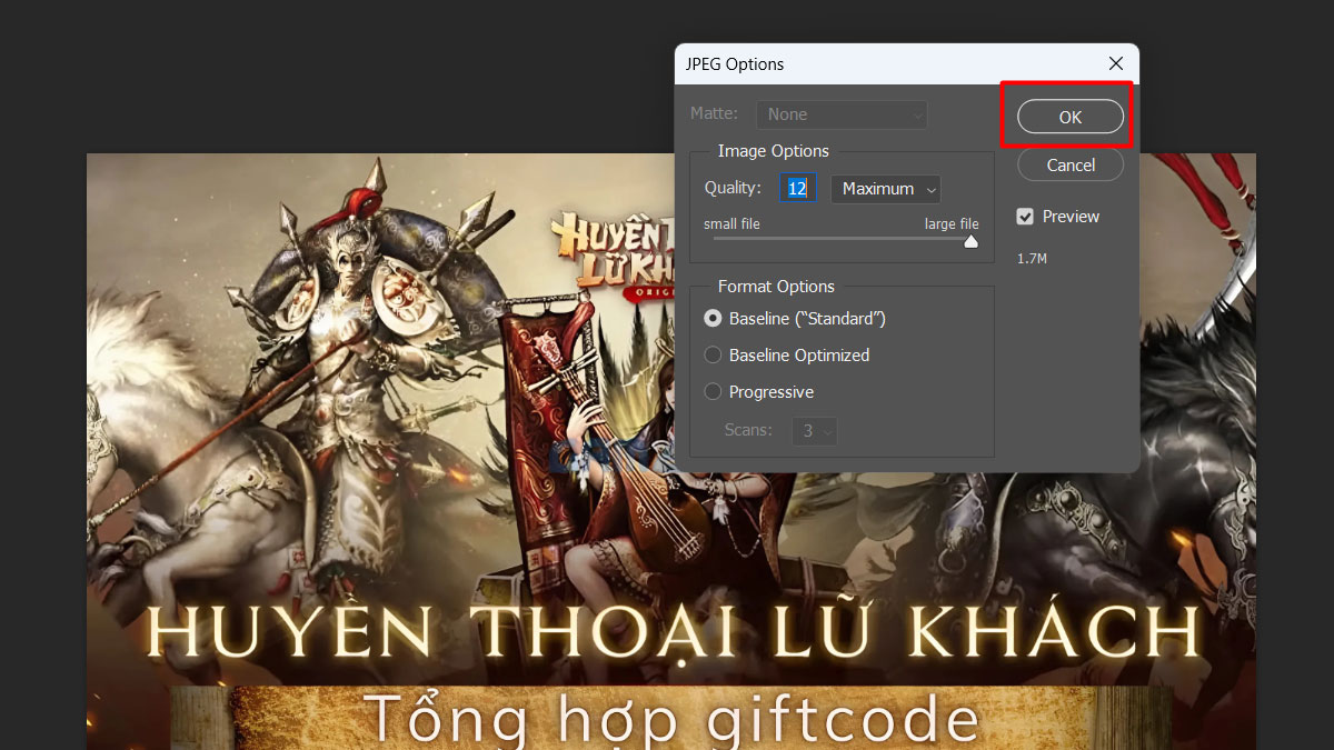 Cách chuyển đổi PNG sang JPG bằng photoshop - bước 2