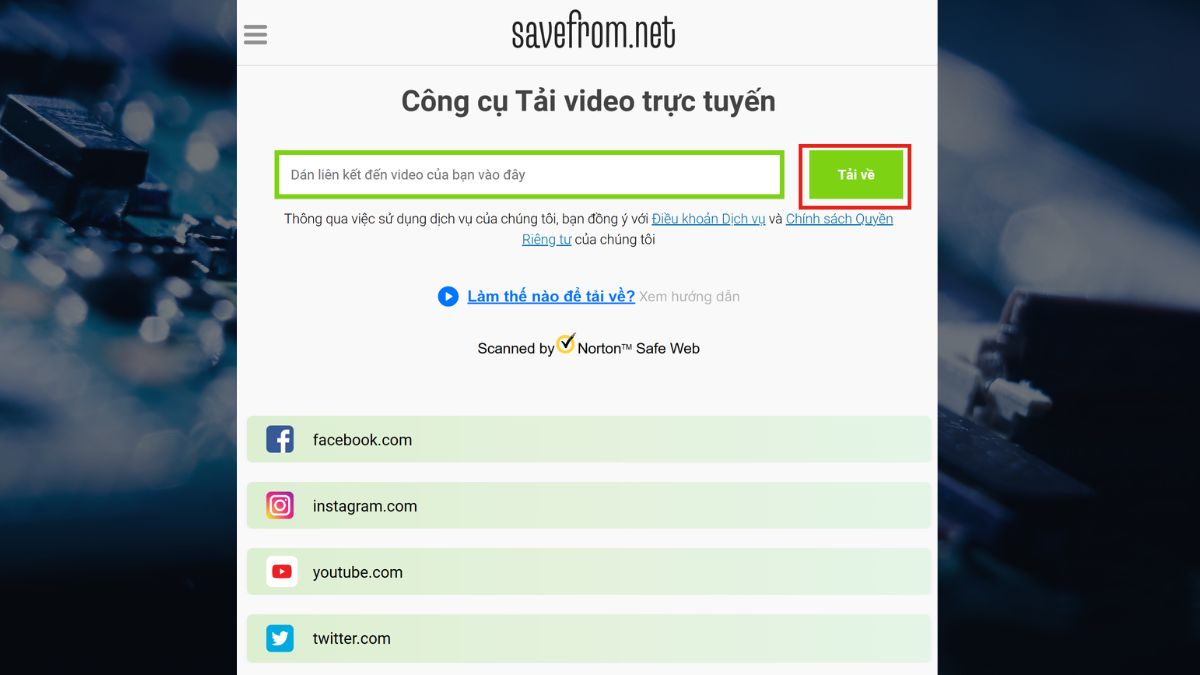 cách chuyển YouTube sang MP4 bằng savefrom - bước 1