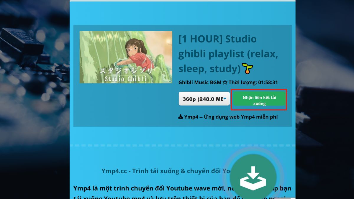 cách chuyển YouTube sang MP4 bằng YMP4 - bước 3