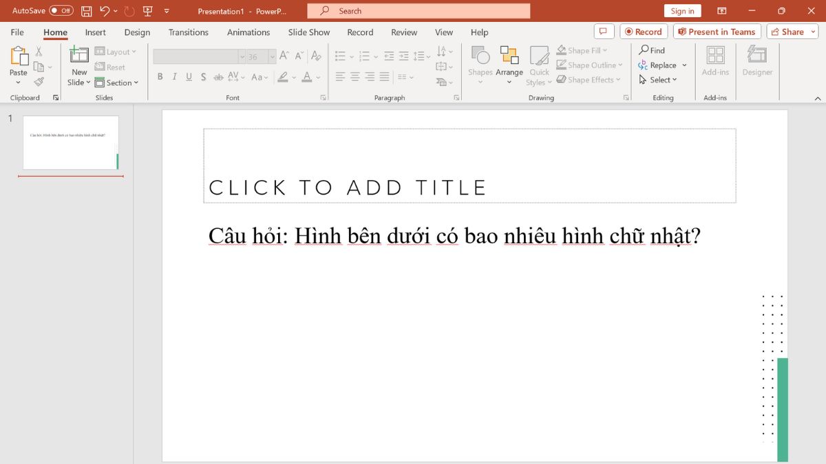 Hướng dẫn tạo câu hỏi trên ClassPoint - bước 1