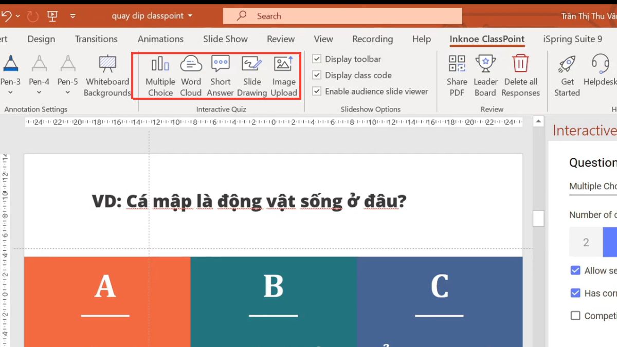 Giao diện của ClassPoint có gì nổi bật - các công cụ khác