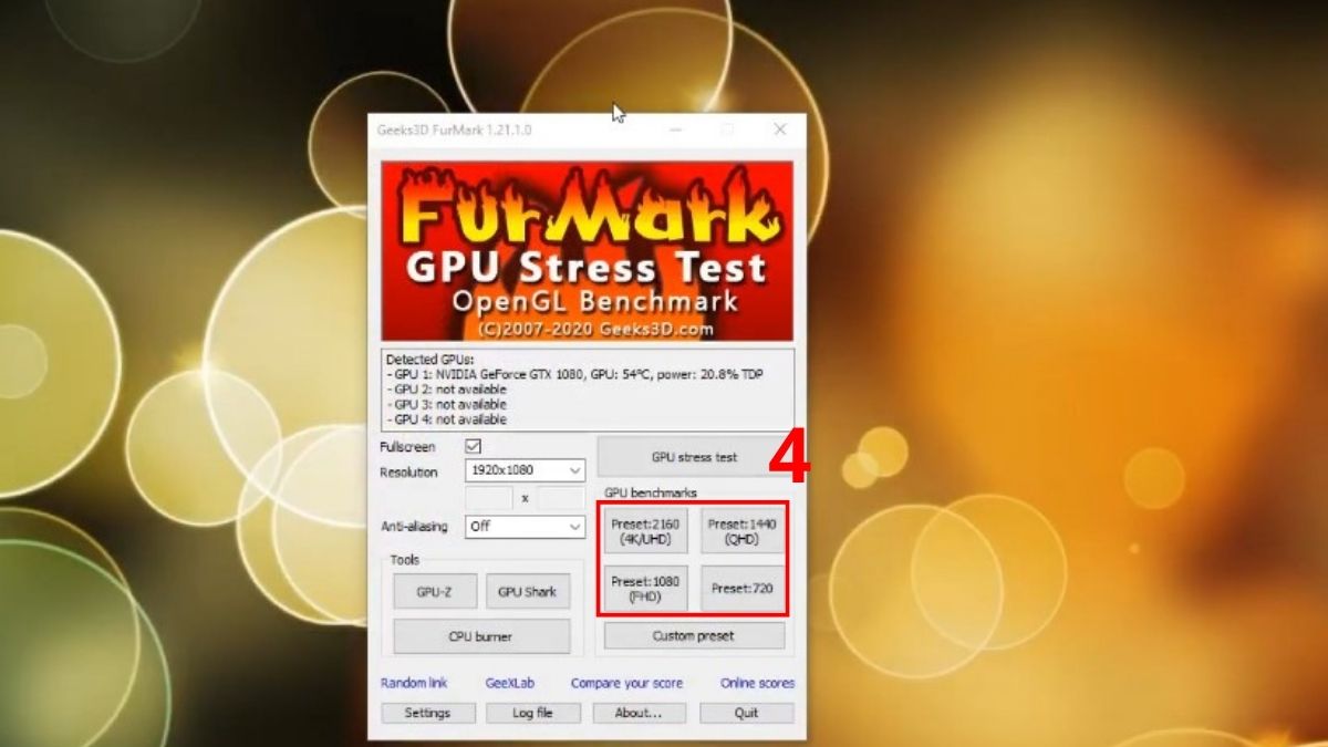 Cách test bằng benchmark (Furmark, 3DMark) bước 3