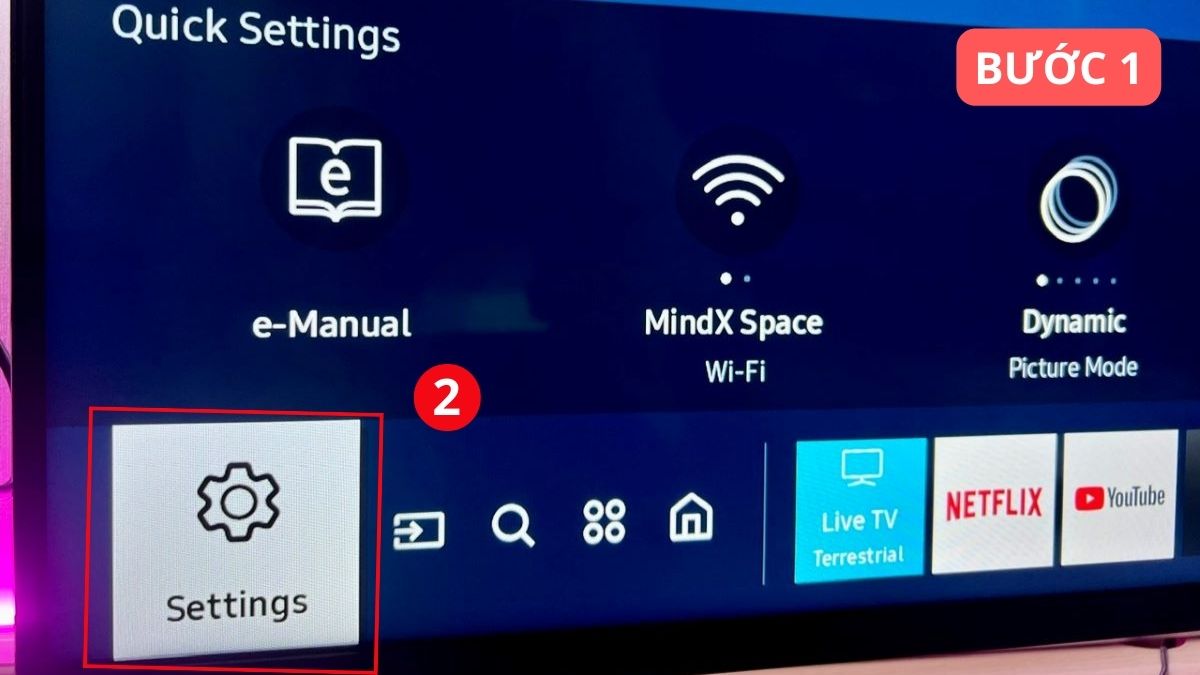 Cách dò kênh trên Smart tivi Samsung 2017 bước 1 còn lại