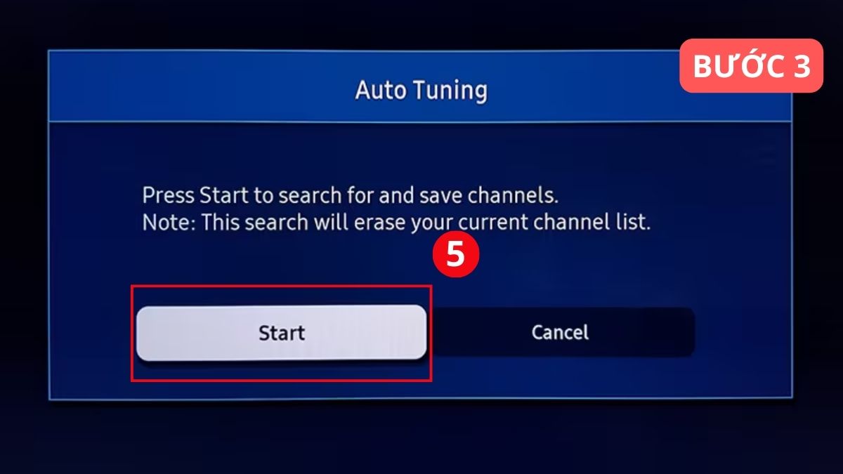 Cách dò kênh trên Smart tivi Samsung 2017 bước 3
