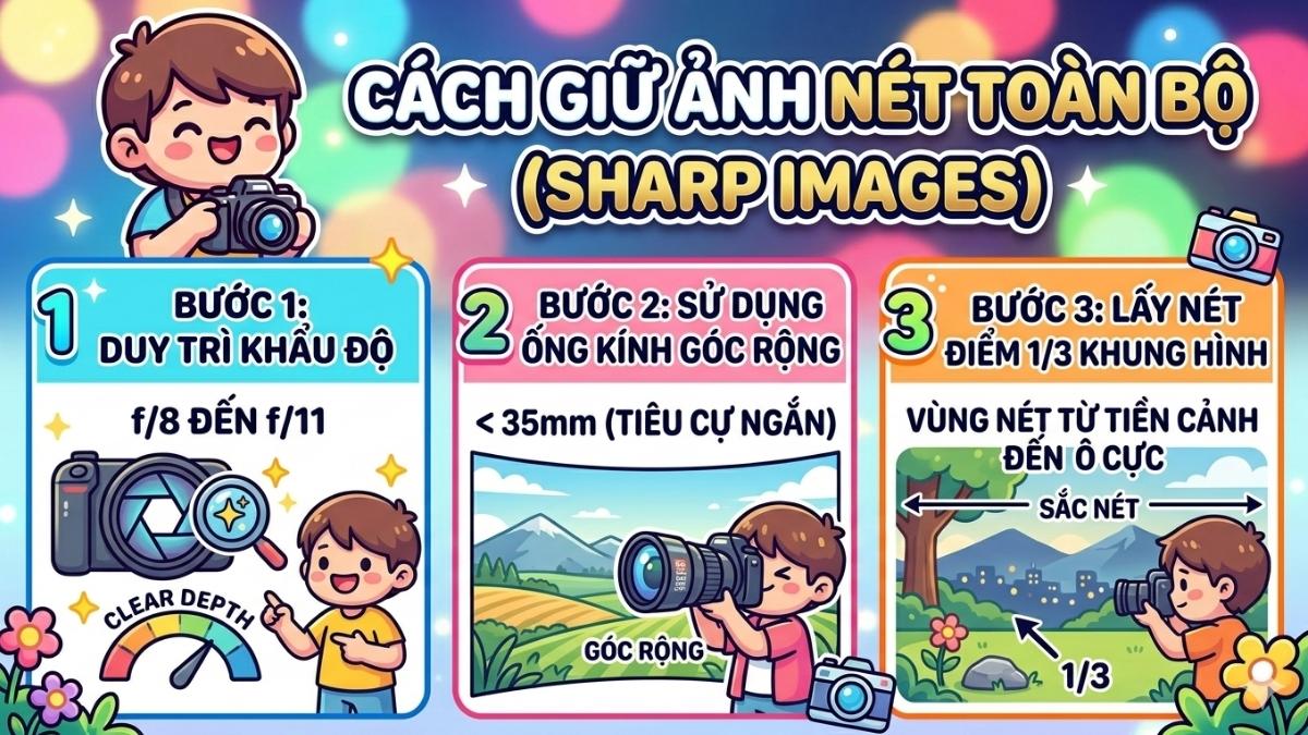 Cách giữ ảnh nét toàn bộ