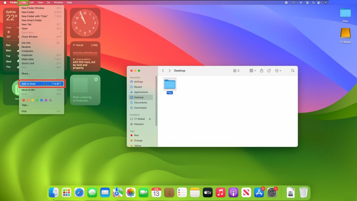Thêm thư mục vào thanh Dock macbook bước 2