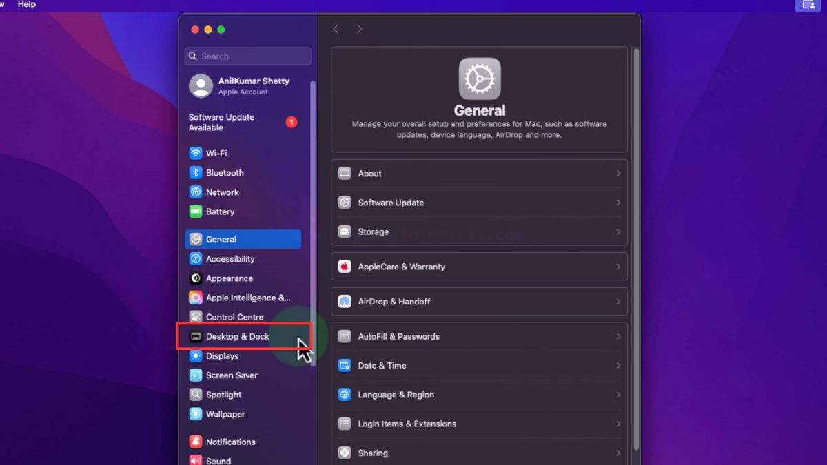 Ẩn hiện thanh Dock Macbook tự động bước 2
