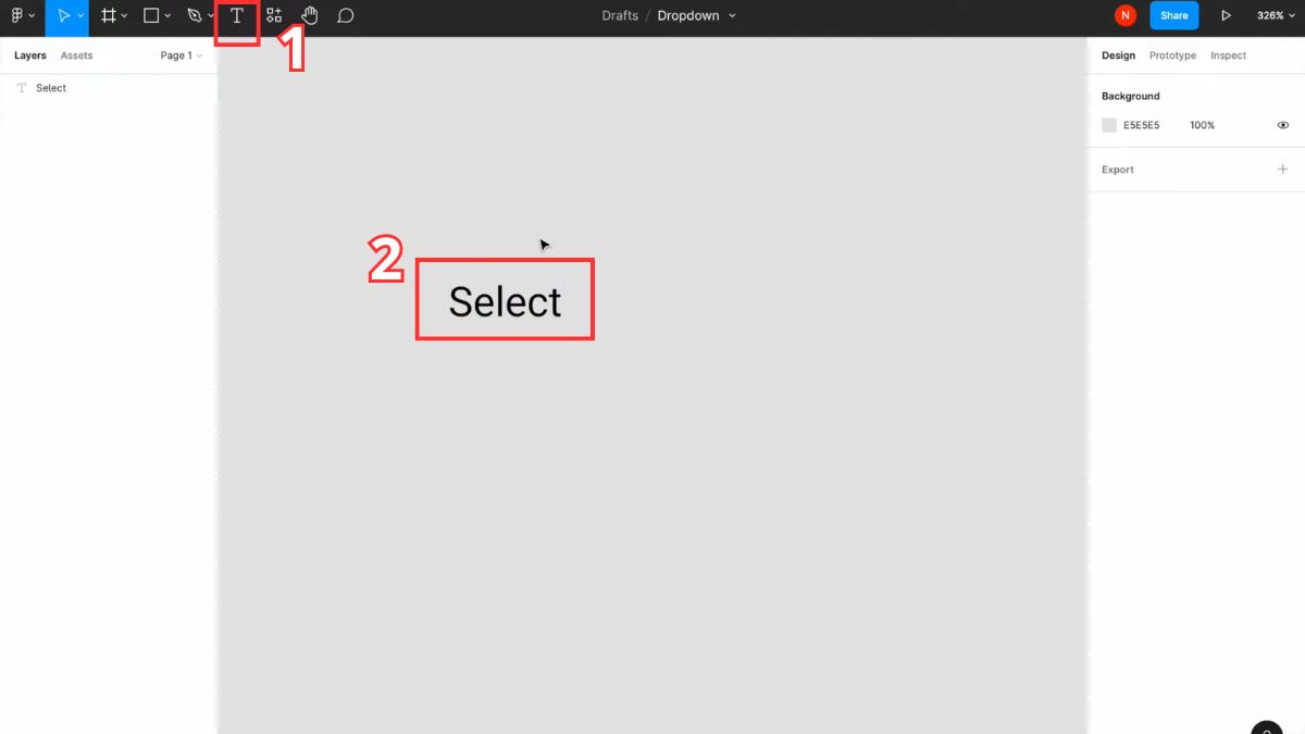 Hướng dẫn cách tạo Dropdown Menu Figma - bước 1