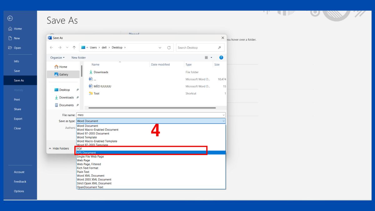 Chuyển file DOCX sang DOC, PDF, XML trên máy tính bước 3