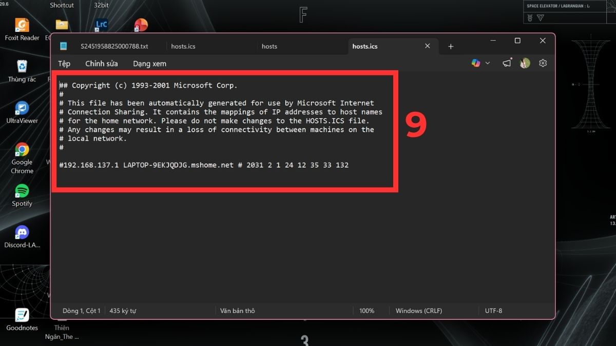 chỉnh sửa file host win 10 bằng cách copy bước 2 kế tiếp