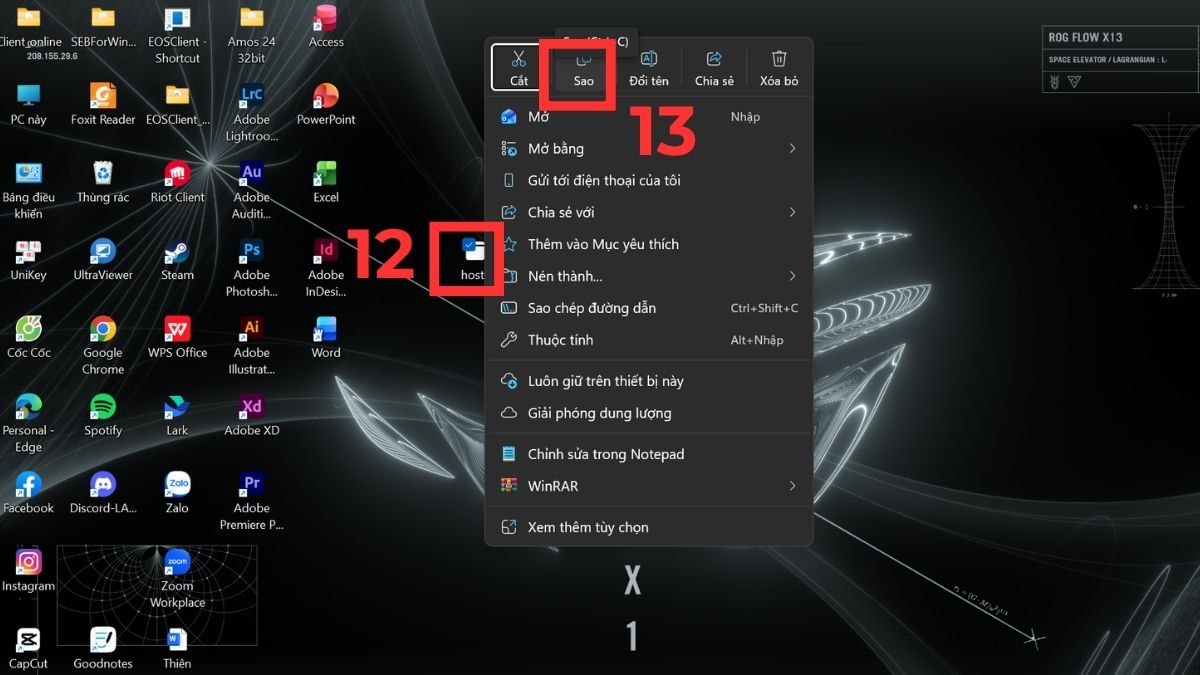 chỉnh sửa file host win 10 bằng cách copy bước 3