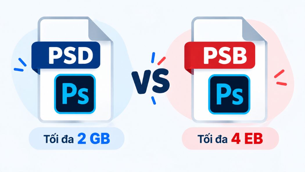 Bảng so sánh chi tiết định dạng PSD và PSB là gì