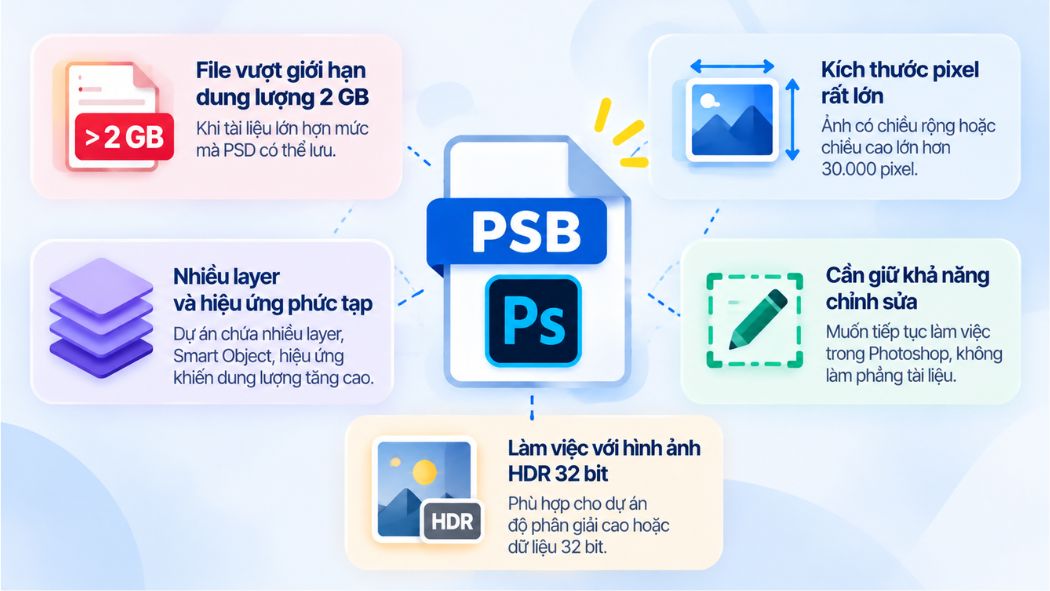 Khi nào bắt buộc sử dụng định dạng PSB?