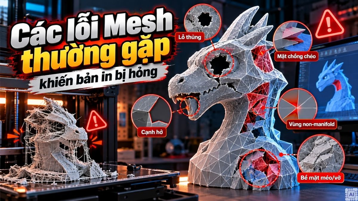 Các lỗi Mesh thường gặp khiến bản in bị hỏng