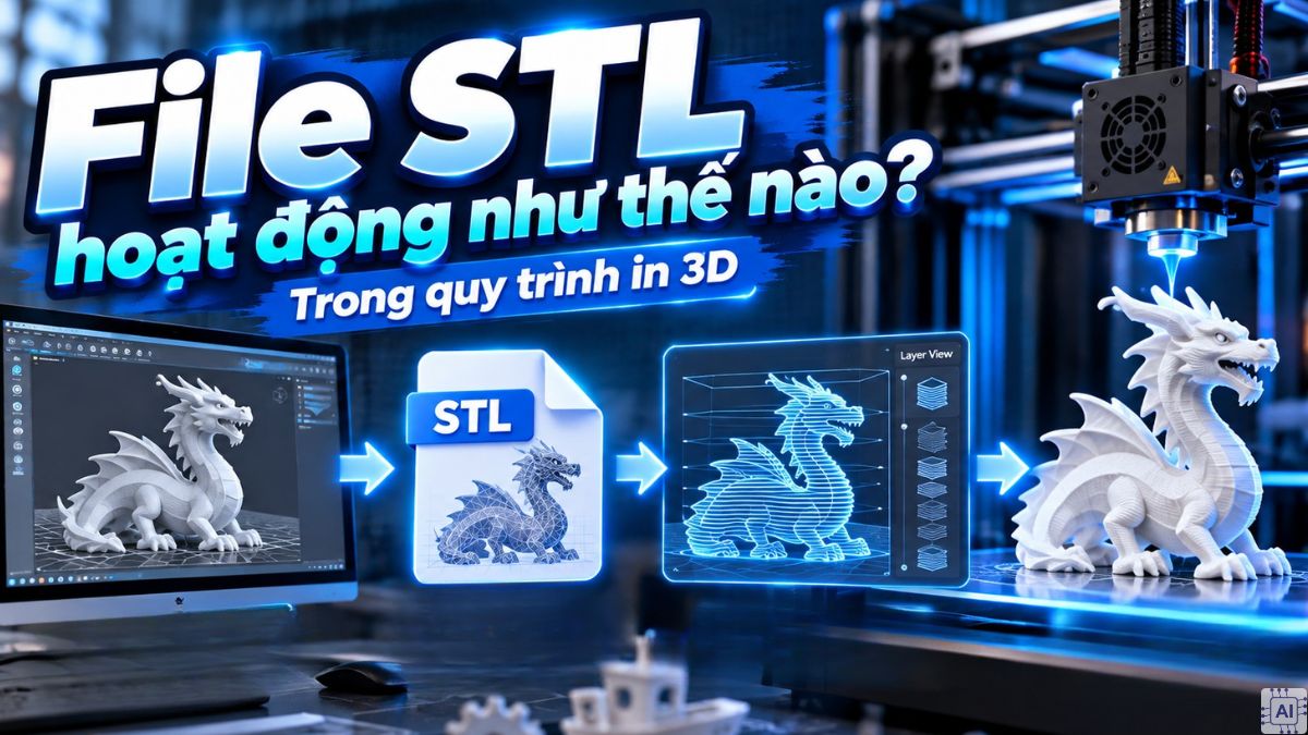 File STL hoạt động như thế nào trong quy trình in 3D?