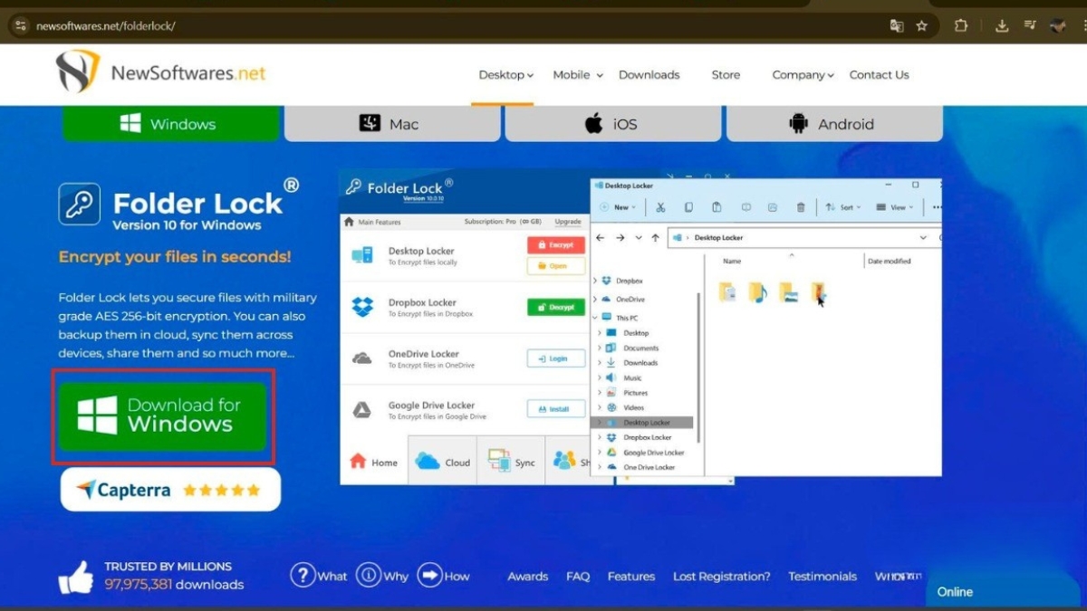 Hướng dẫn cách tải và cài đặt Folder Lock - bước 1