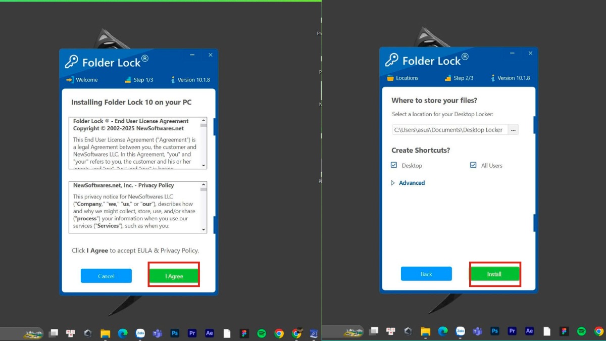 Hướng dẫn cách tải và cài đặt Folder Lock - bước 3