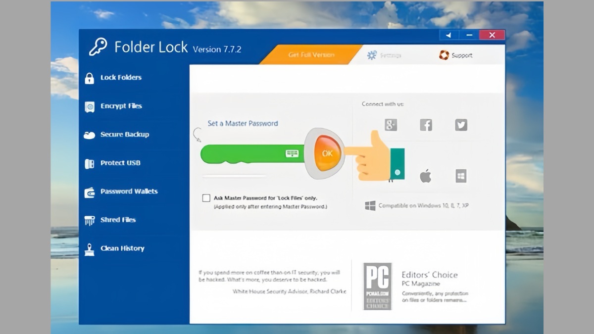 Cách đặt mật khẩu khóa Folder với Folder Lock - bước 1