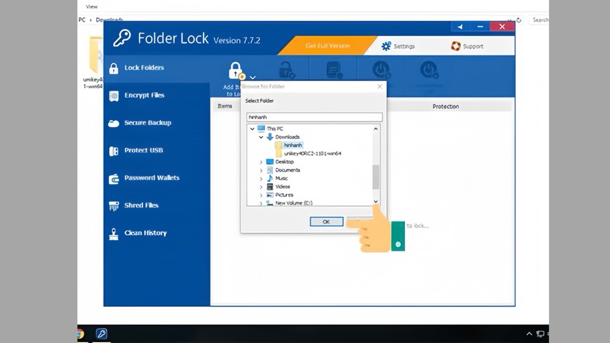 Cách đặt mật khẩu khóa Folder với Folder Lock - bước 3