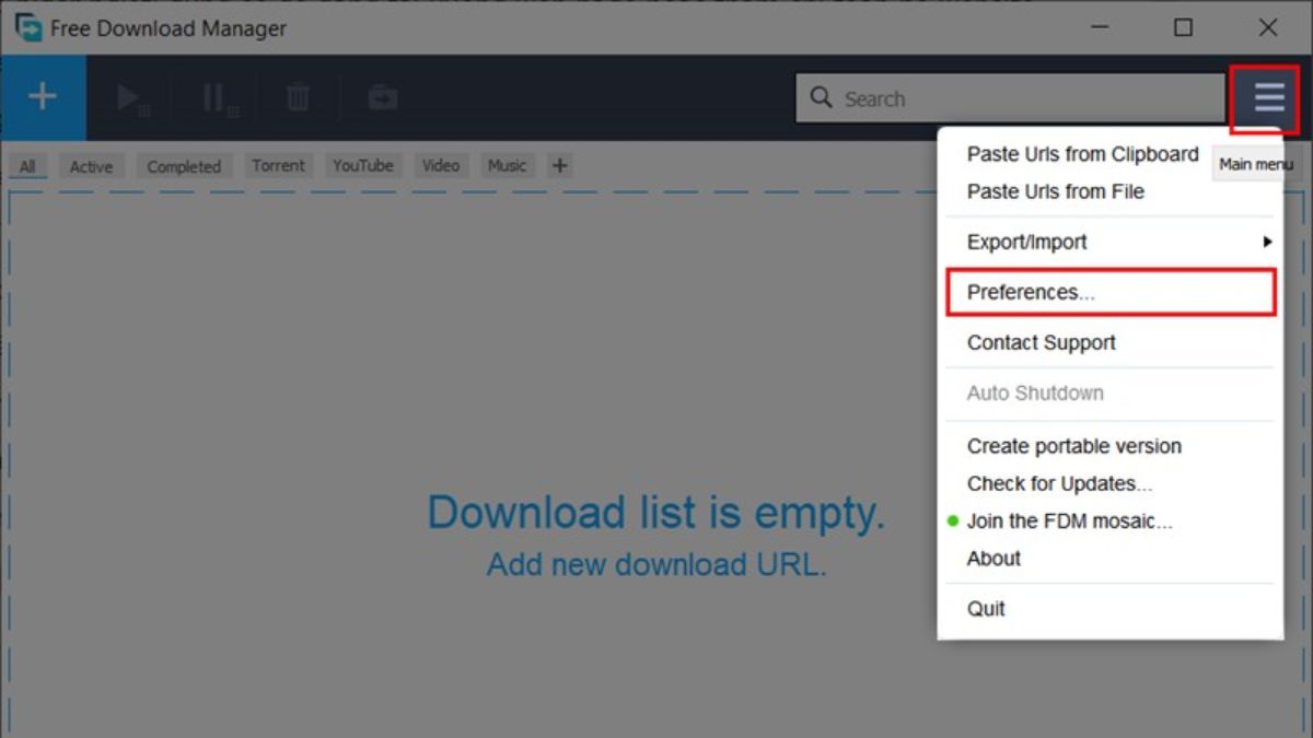 cách đổi ngôn ngữ trên Free Download Manager - bước 2
