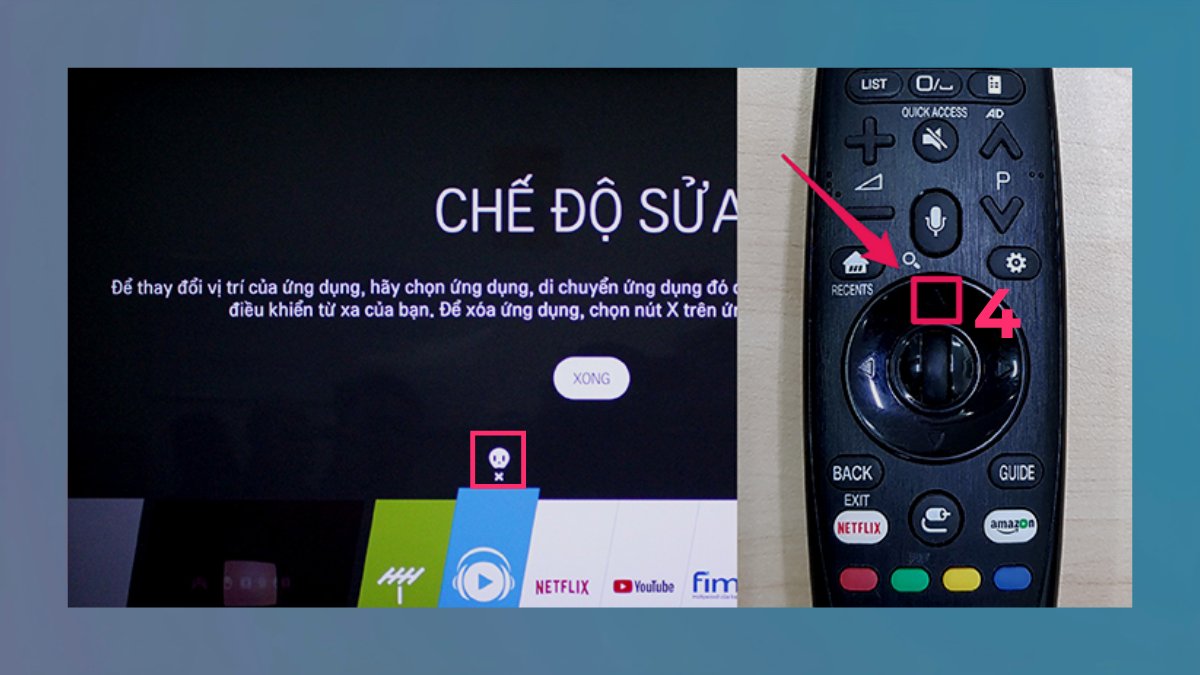 giải phóng bộ nhớ tivi LG bằng xóa bớt ứng dụng bước 2 tiếp theo