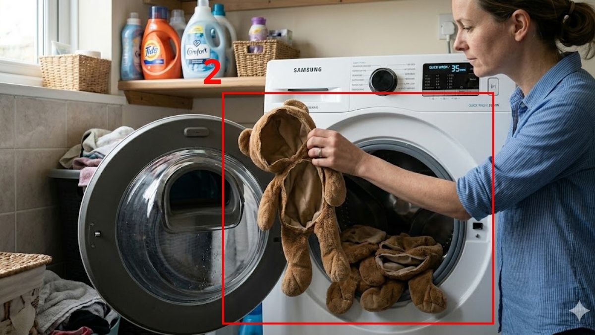 Cách giặt gấu bông bằng máy giặt với thú bông cỡ lớn bước 2