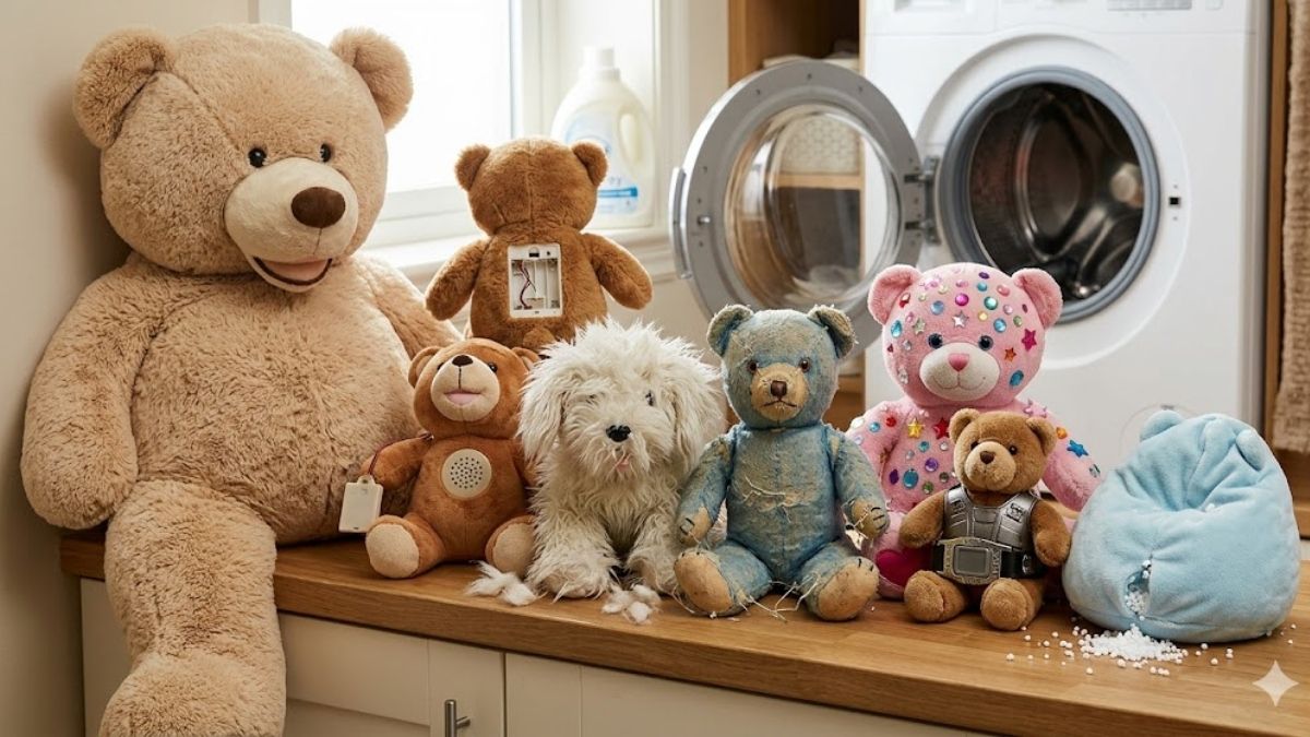 giặt gấu bông bằng máy giặt - loại nào không được