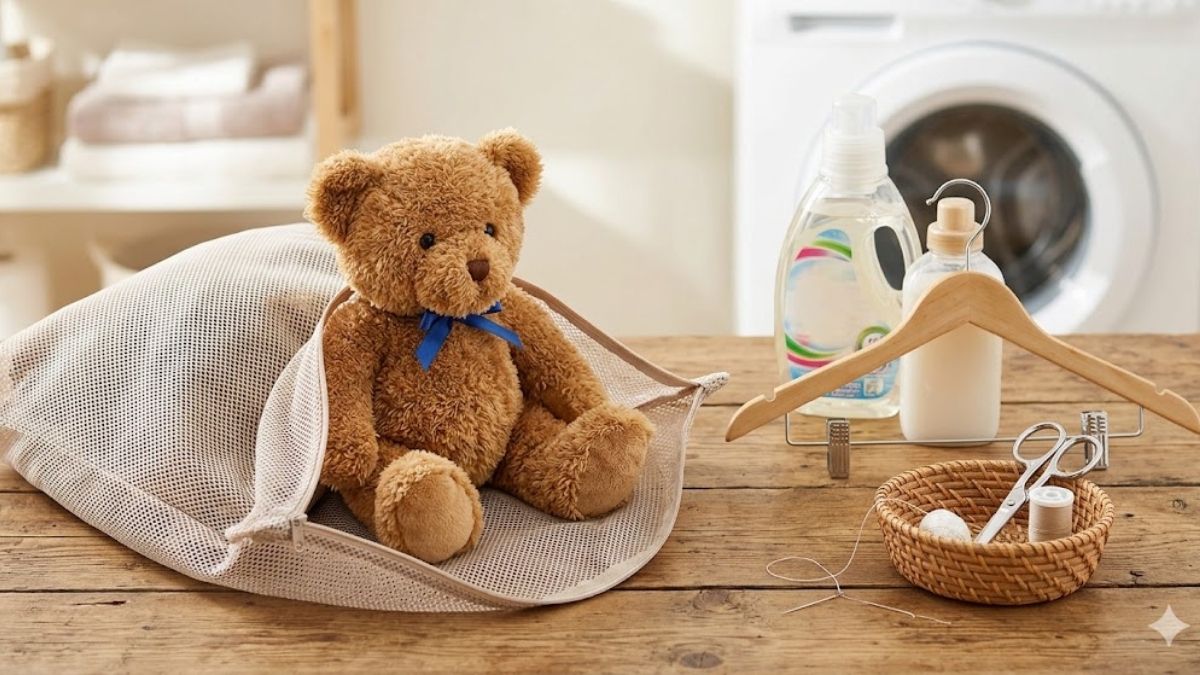 Chuẩn bị trước khi giặt gấu bông bằng máy giặt - dụng cụ cần chuẩn bị
