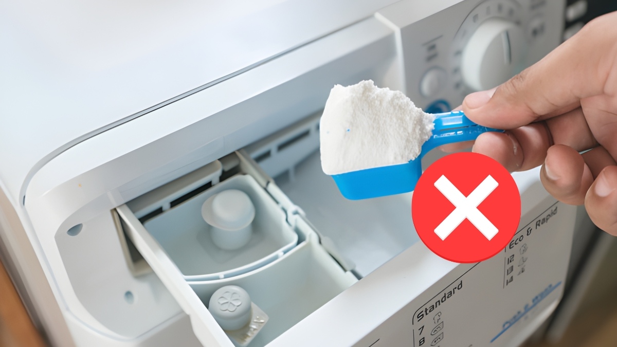 Mẹo giúp giặt ruột gối bằng máy giặt không bị vón - không dùng nhiều bột giặt