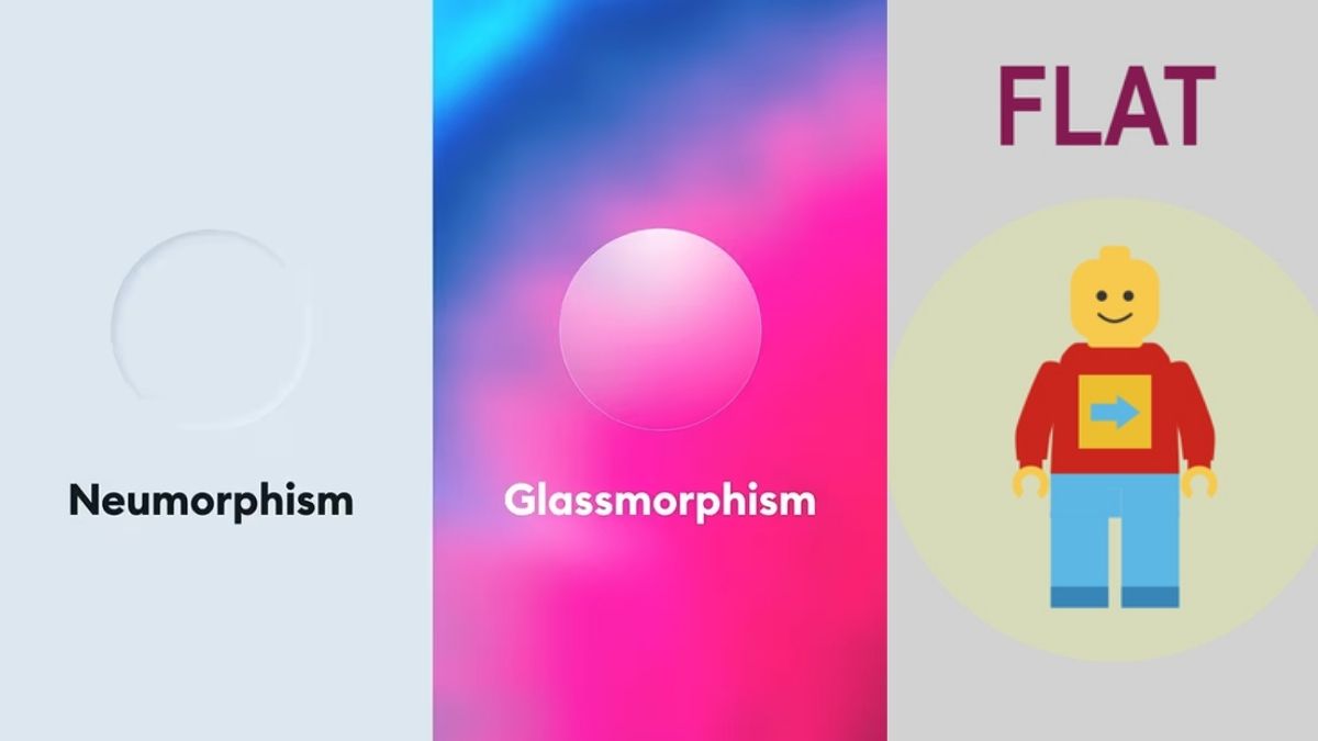 So sánh Glassmorphism với Neumorphism, Flat Design